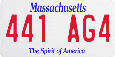 MA license plate 441AG4