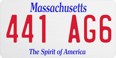 MA license plate 441AG6