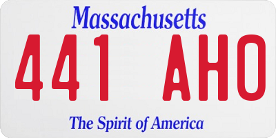 MA license plate 441AH0