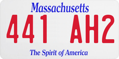 MA license plate 441AH2