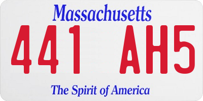 MA license plate 441AH5