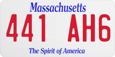 MA license plate 441AH6