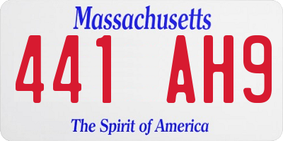 MA license plate 441AH9