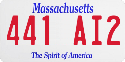 MA license plate 441AI2