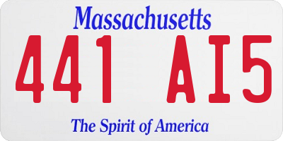 MA license plate 441AI5