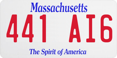 MA license plate 441AI6