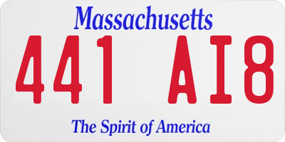 MA license plate 441AI8
