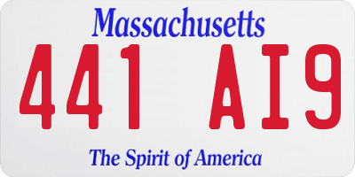 MA license plate 441AI9