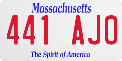 MA license plate 441AJ0