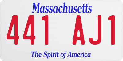 MA license plate 441AJ1