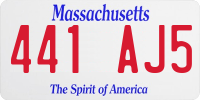MA license plate 441AJ5