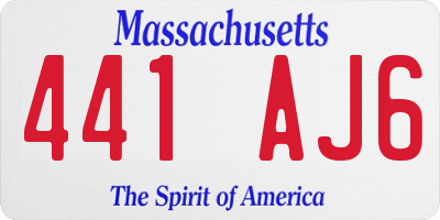 MA license plate 441AJ6