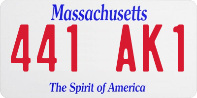 MA license plate 441AK1