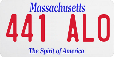 MA license plate 441AL0