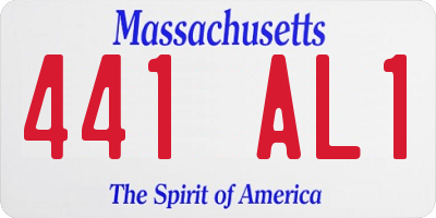 MA license plate 441AL1