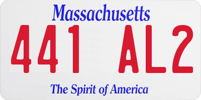 MA license plate 441AL2