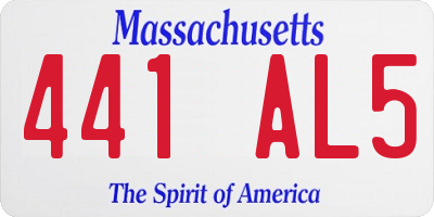 MA license plate 441AL5
