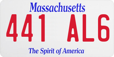 MA license plate 441AL6