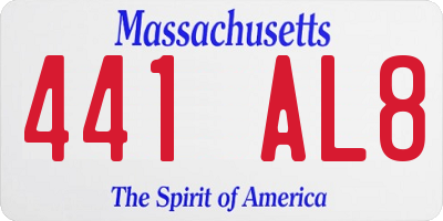 MA license plate 441AL8