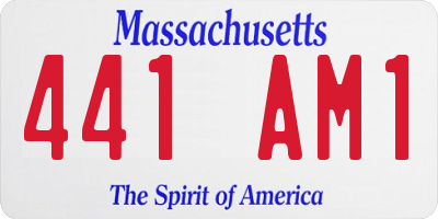 MA license plate 441AM1