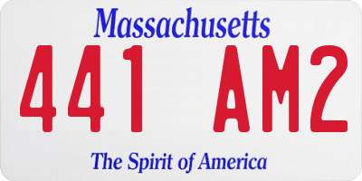 MA license plate 441AM2