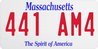 MA license plate 441AM4