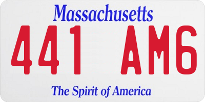 MA license plate 441AM6