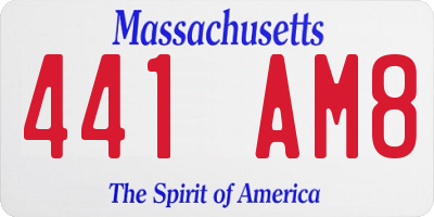 MA license plate 441AM8