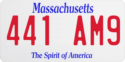 MA license plate 441AM9