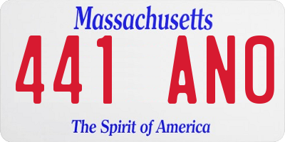 MA license plate 441AN0
