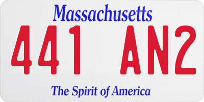 MA license plate 441AN2