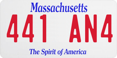 MA license plate 441AN4