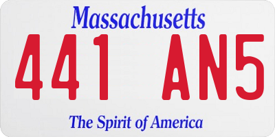 MA license plate 441AN5