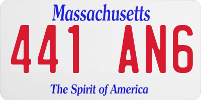 MA license plate 441AN6