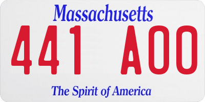 MA license plate 441AO0