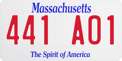 MA license plate 441AO1