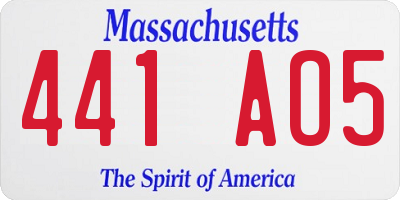 MA license plate 441AO5