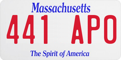 MA license plate 441AP0