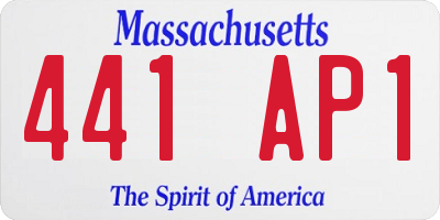 MA license plate 441AP1