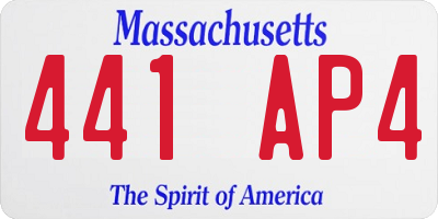 MA license plate 441AP4