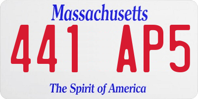 MA license plate 441AP5