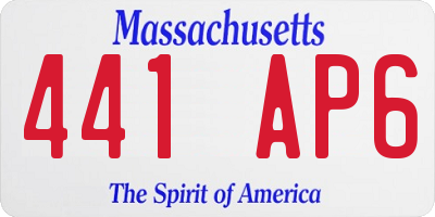 MA license plate 441AP6