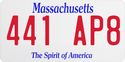 MA license plate 441AP8
