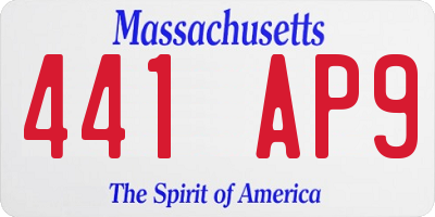 MA license plate 441AP9