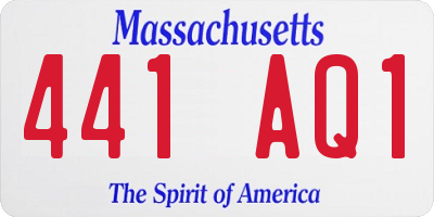 MA license plate 441AQ1