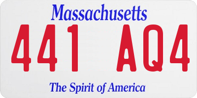 MA license plate 441AQ4