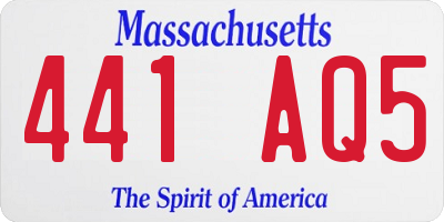 MA license plate 441AQ5