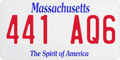 MA license plate 441AQ6