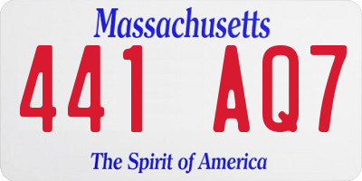 MA license plate 441AQ7