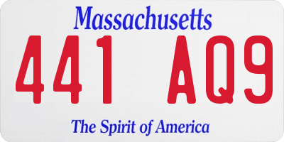 MA license plate 441AQ9